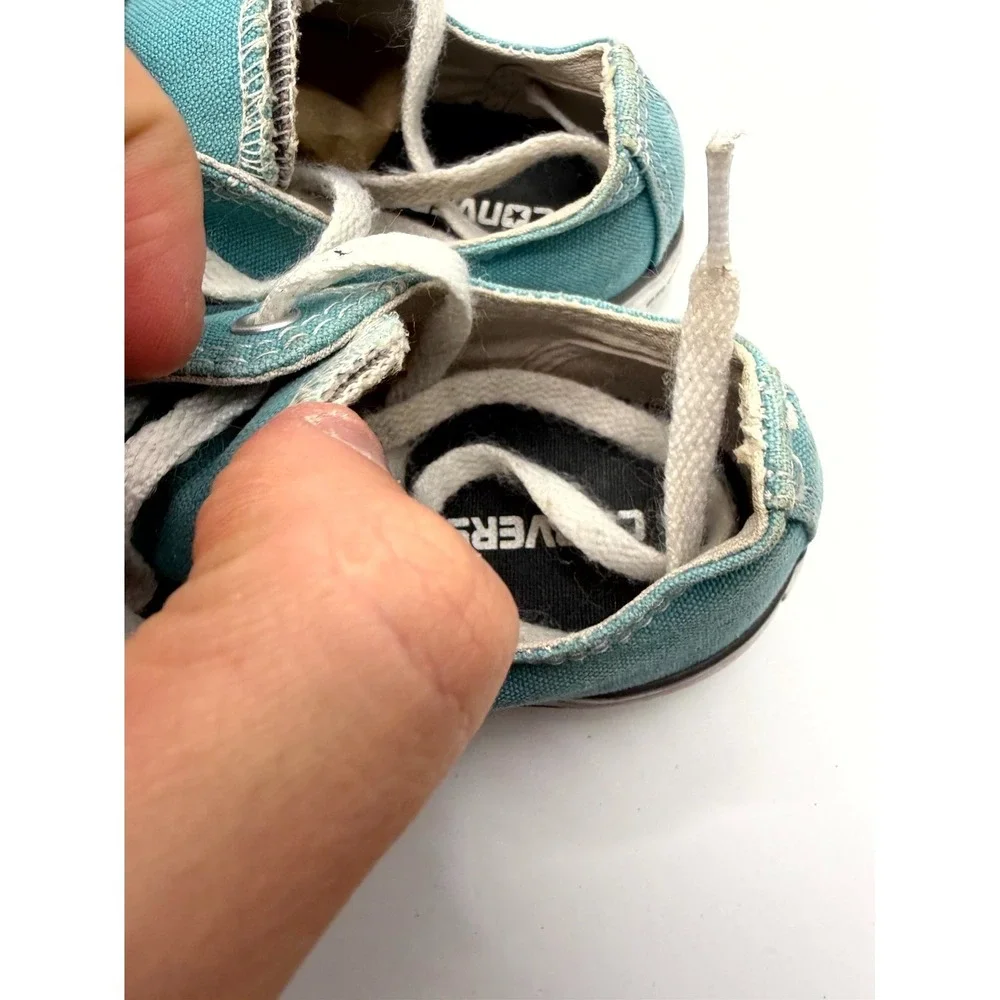 Converse Chuck Taylor All Star Low 654364F‎ Kids 2 Sneaker Teal Canvas Shoes